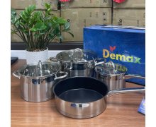 Bộ nồi từ 4 món đáy 3 lớp inox 304 Demax Comfort