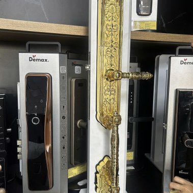 KHÓA ĐẠI SẢNH BIỆT THỰ TÂN CỔ ĐIỂN  FACE ID 3D  DEMAX EL886 Gold