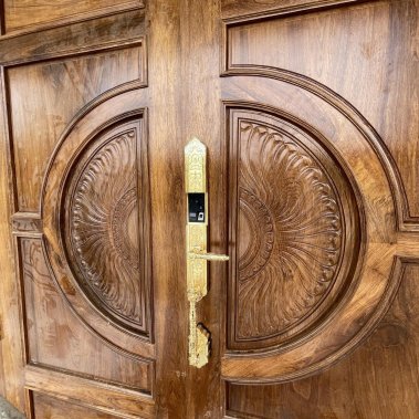 KHÓA ĐẠI SẢNH BIỆT THỰ TÂN CỔ ĐIỂN  FACE ID 3D  DEMAX EL886 Gold