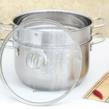 Bộ Nồi Inox Cao Cấp 5 Chiếc Fivestar Nắp Kính