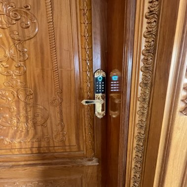 Khóa thông minh đại sảnh - biệt thự Demax SL280 24K BRASS