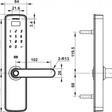 Khóa điện tử DL7100 Hafele 912.05.498