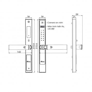 Khóa Thông Minh Cửa Nhôm Demax EL689 GS - Camera Giám Sát, Chống Nước