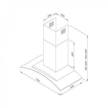 Máy hút khử mùi áp tường Malloca Gama K3155.7 / K3155.9
