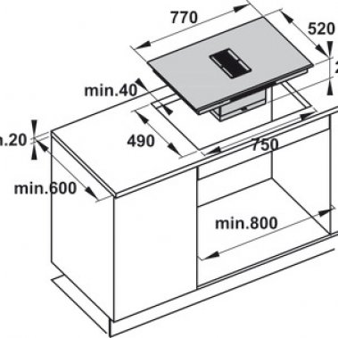 Bếp từ kết hợp hút mùi Hafele HC-IHH77D 536.61.655