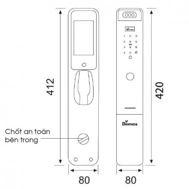Khóa điện tử thông minh Demax EL910 MB Remote – Công nghệ nhận diện khuôn mặt 3D