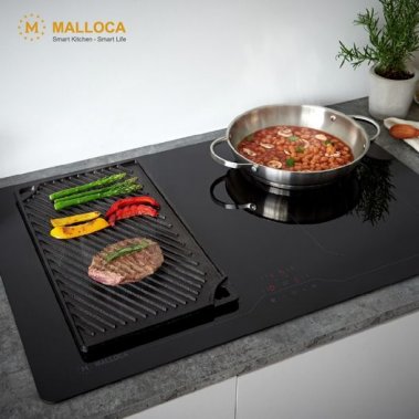 Bếp 4 từ kết hợp máy hút khói khử mùi Malloca HIH-904 SLIM