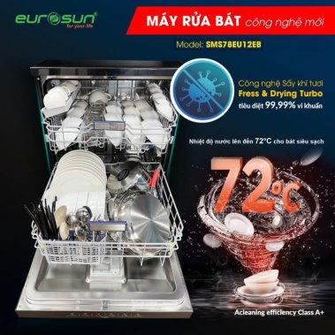 MÁY RỬA BÁT EUROSUN SMS78EU12EB (BLACK)