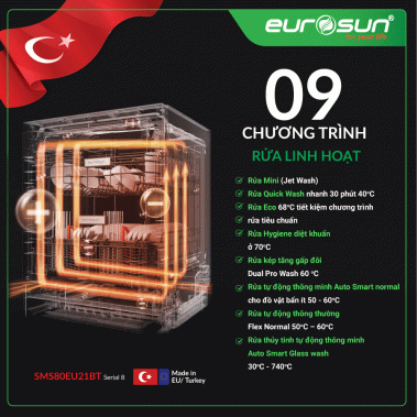 MÁY RỬA BÁT EUROSUN SMS80EU21BT SERIAL 8