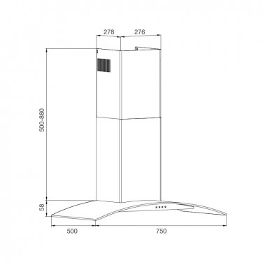 Máy hút khử mùi áp tường Malloca MC 750E