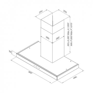 Máy hút khói khử mùi áp tường Malloca SKYLIGHT F-213