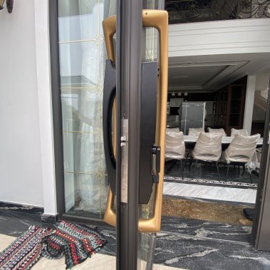 Khóa thông minh nhận diện khuôn mặt Face ID cho cửa nhôm sắt DEMAX EL902 BL APP WIFI - chống nước