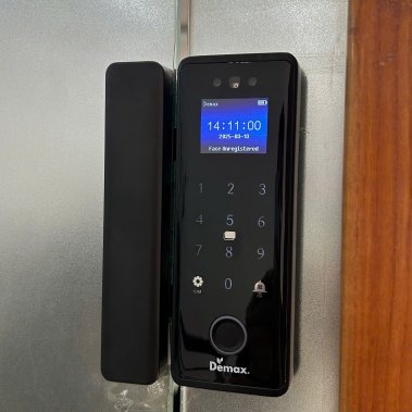 Khóa thông minh cửa kính Face ID Demax SL900 G-SD Remote - Tích hợp chấm công