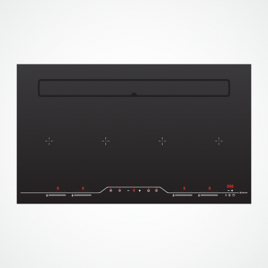 Bếp 4 từ kết hợp máy hút khói khử mùi Malloca HIH-904 SLIM