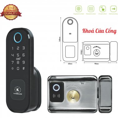Khóa vân tay cửa cổng Kassler KL-579 BL