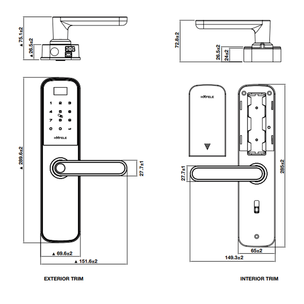 Khóa điện tử DL6100 Hafele 912.20.582