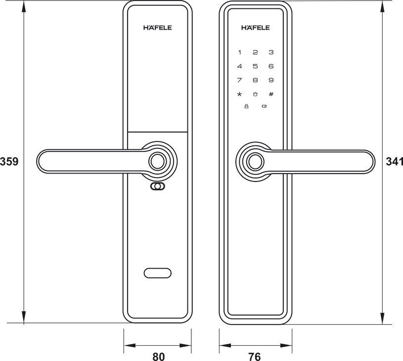 Khóa điện tử DL7600 Hafele 912.20.231