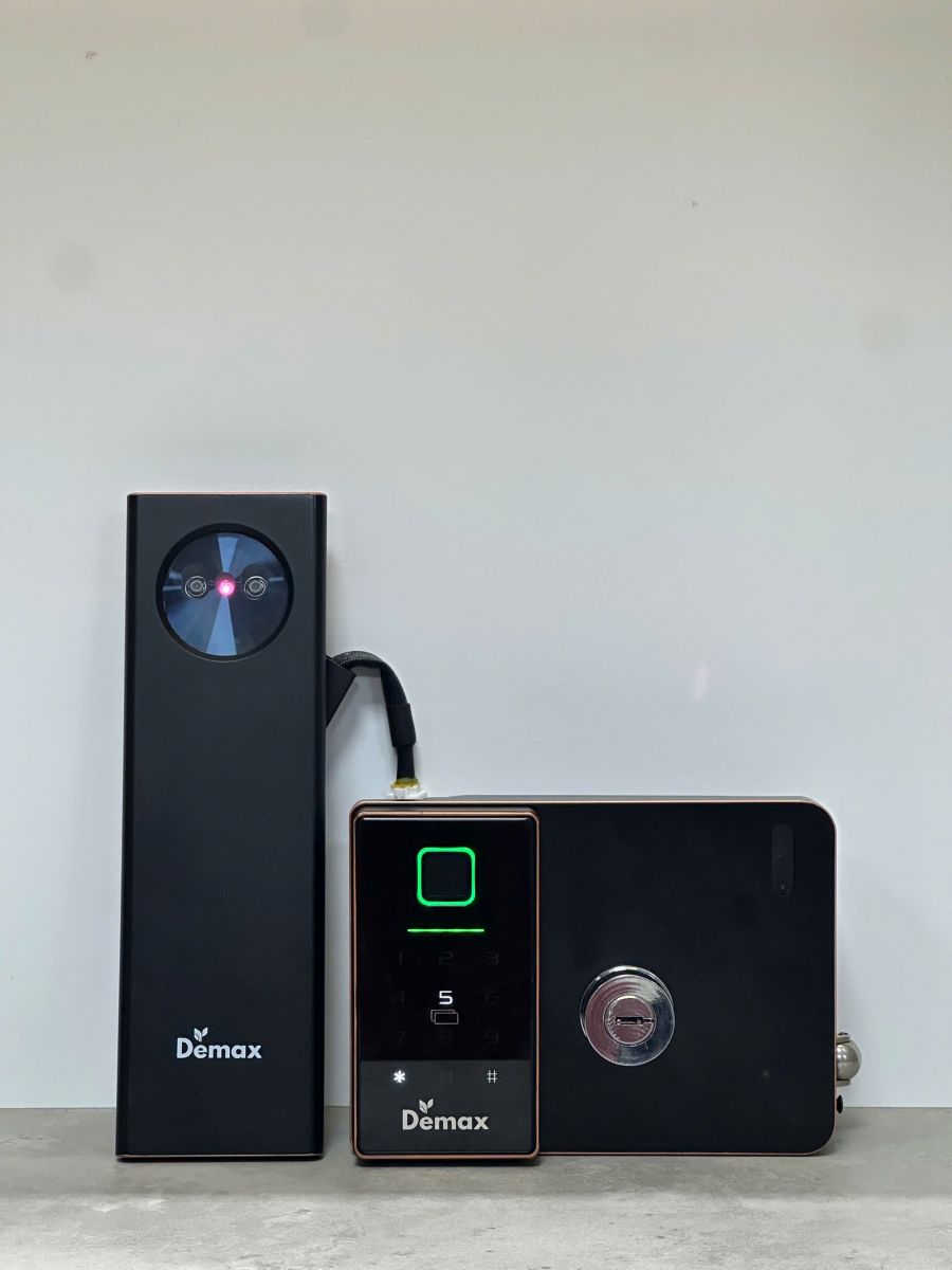 Khóa điện tử thông minh cửa cổng Face ID chống nước Demax EL-G908 AC CNC