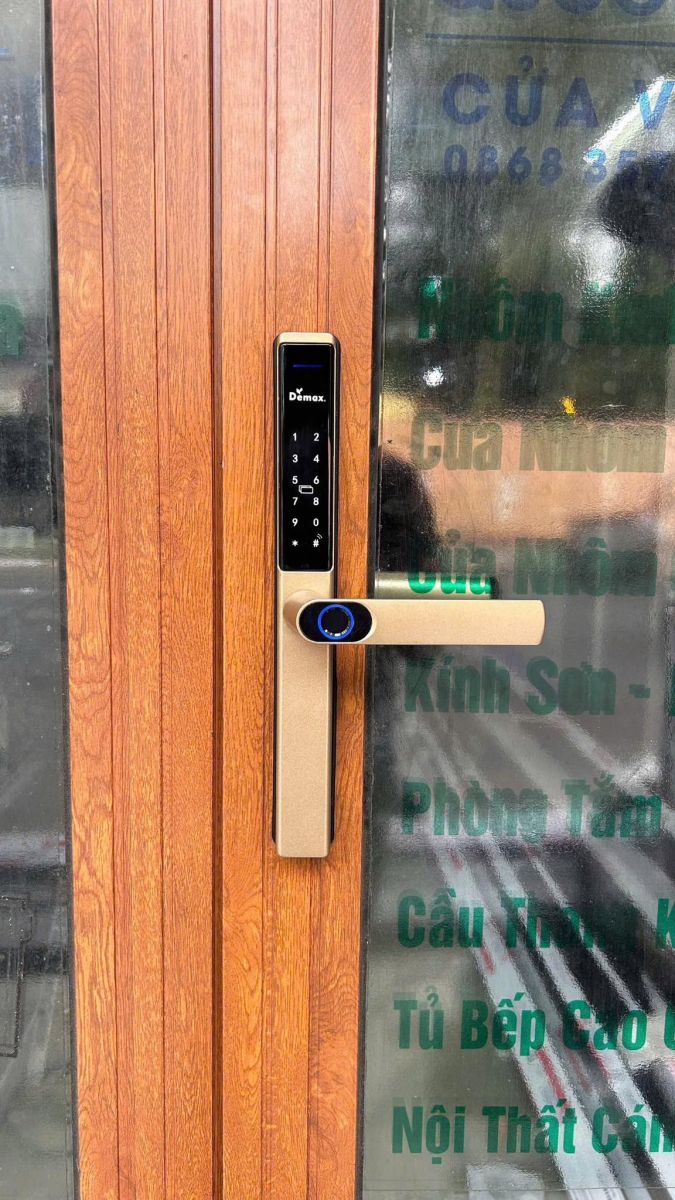 Khóa Thông Minh Cửa Nhôm Demax EL699 LUX CG - Mở Vân Tay, WiFi, Chống Nước