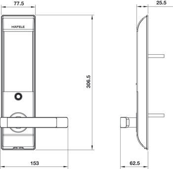 Khóa điện tử EL7500 Hafele 912.05.716