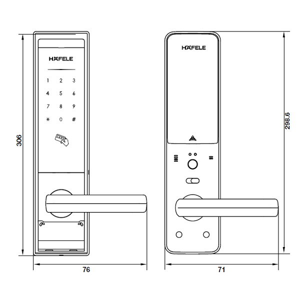 Khóa điện tử EL8000 Hafele 912.20.359