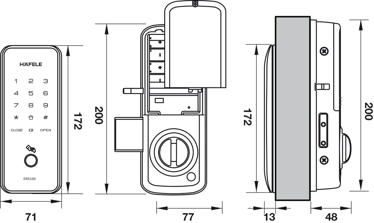 Khóa điện tử ER5100 Hafele 912.20.200