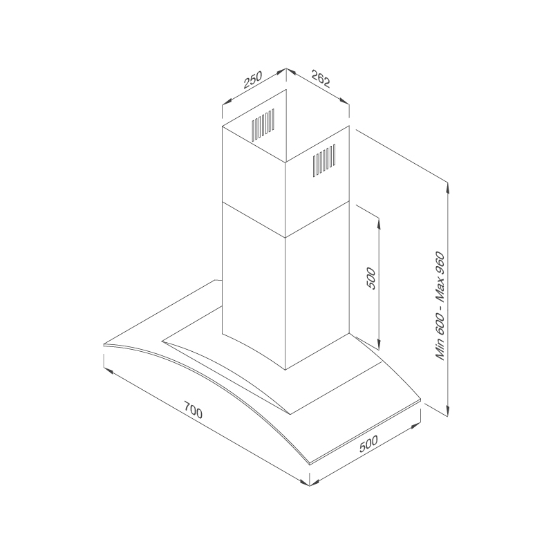 Máy hút khử mùi áp tường Malloca Gama K3155.7 / K3155.9