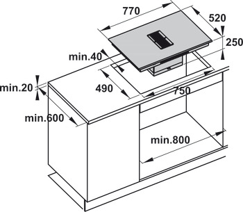 Bếp từ kết hợp hút mùi Hafele HC-IHH77D 536.61.655