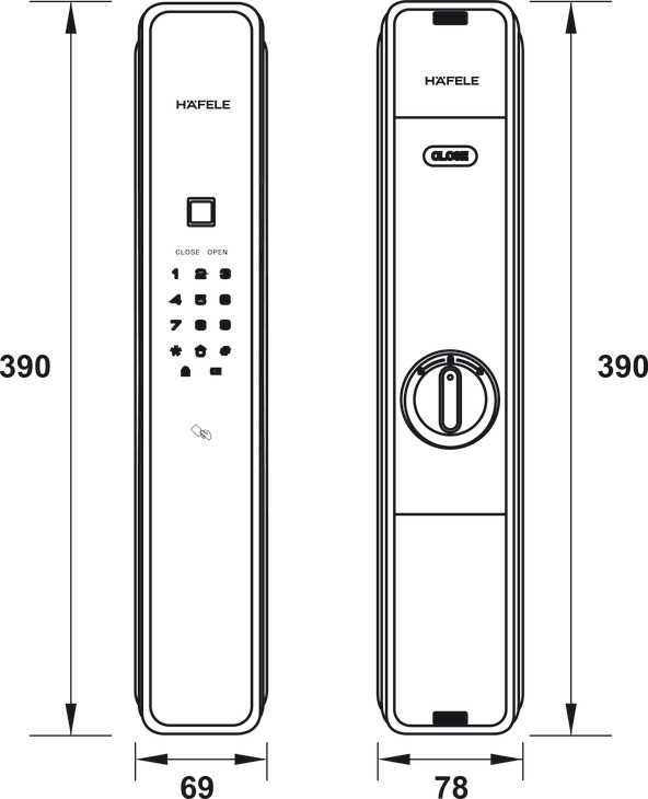 Khóa điện tử PP9000 Hafele 912.05.692