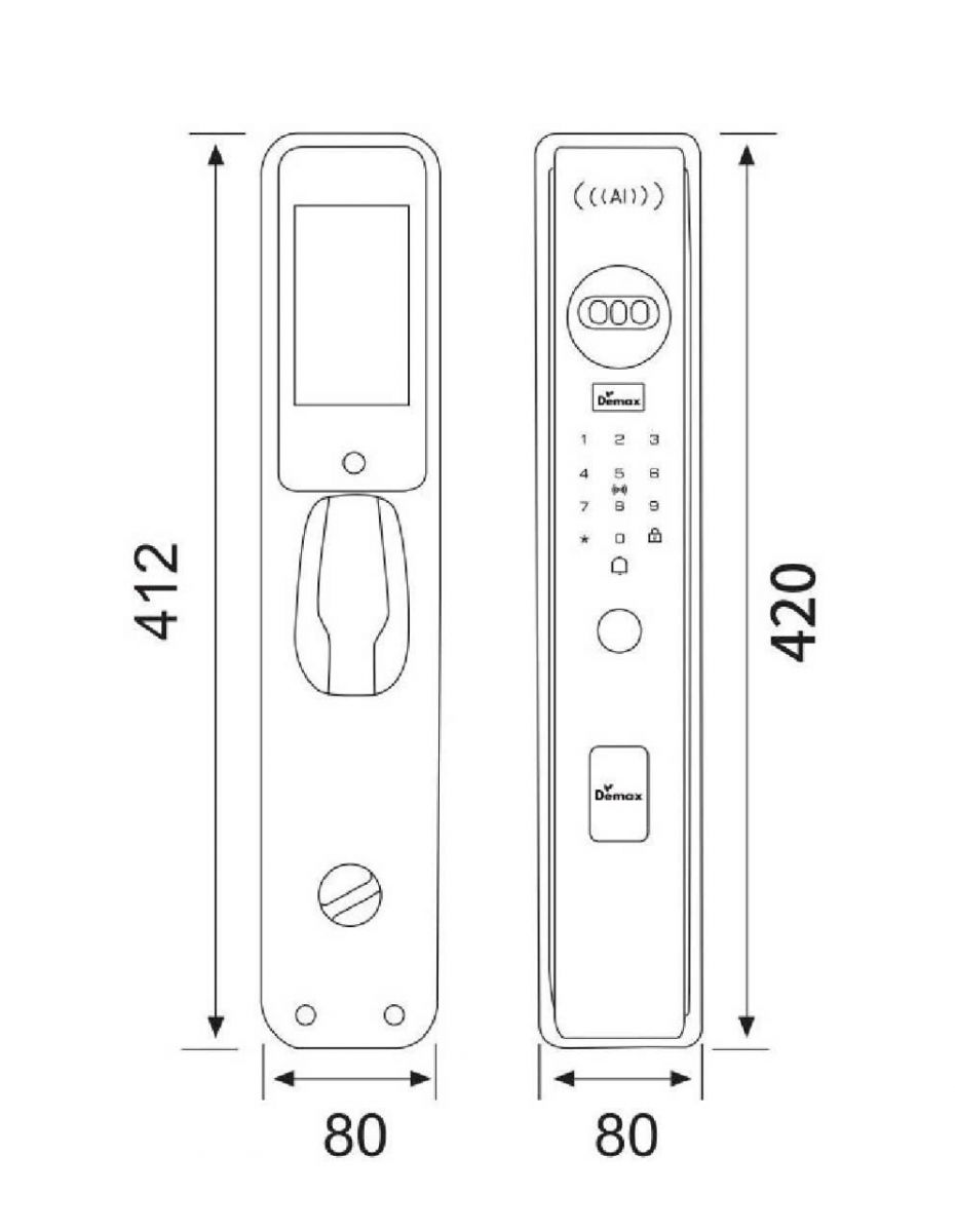 Khóa điện tử thông minh Demax EL912 MB – Công nghệ nhận diện khuôn mặt 3D