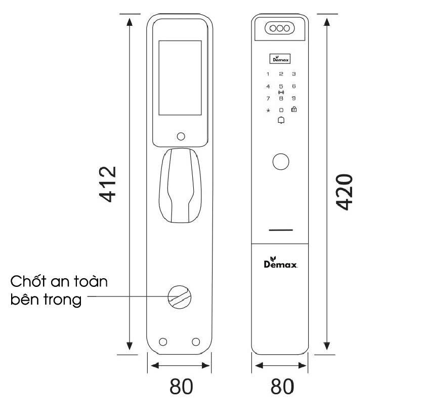 Khóa điện tử thông minh Demax EL910 GS – Công nghệ nhận diện khuôn mặt 3D