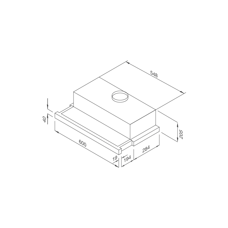 Máy hút khói khử mùi âm tủ Malloca MH 60SMC/MH 70SMC/MH 90SMC